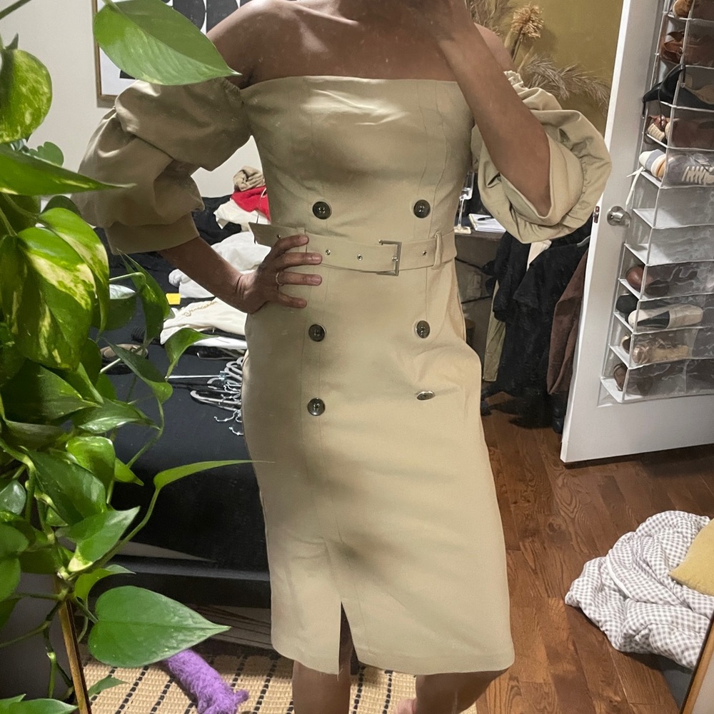 New York & Company Off Shoulder Ruffled Sleeve Dress— New! - Picture 8 of 10